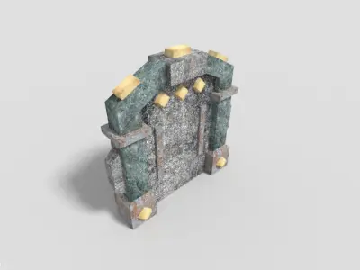 low poly dungeon door Low-poly 3D model