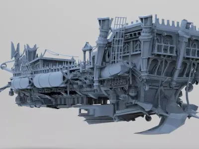 Fantasy Pirate Ship hull base 1 Low-poly 3D model