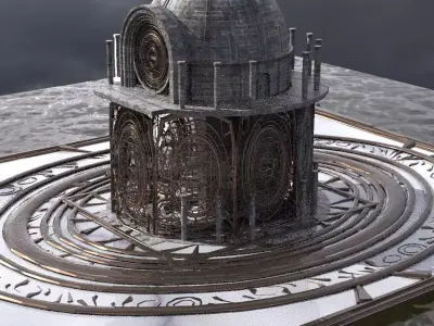 Dark Wizard observatory Tower Pillars Kit bash 1 3D model