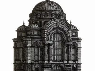 Classic European City Building 3D Model 007 3D model