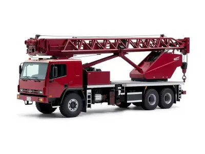 Red Crane Truck model pack Low-poly 3D model