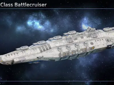 Spaceship Berlin Battlecruiser Low-poly 3D model