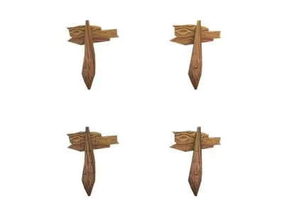 Guidepost Pack 40-49 Low-poly 3D model