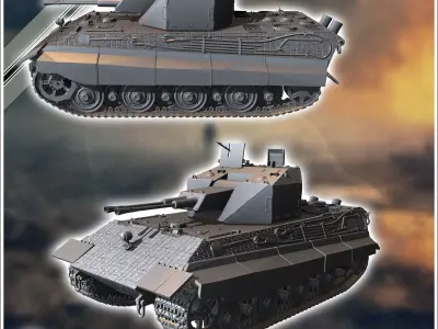 Flakpanzer E-75 55mm Entwicklung  - Germany Eastern Western Berl 3D print model