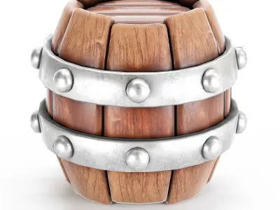 Stylized barrel pack game rady 3d model Low-poly 3D model