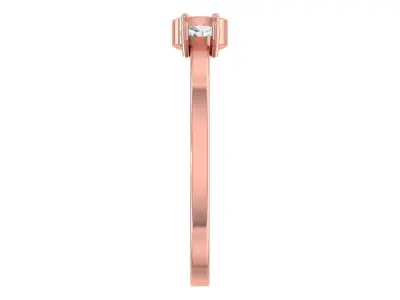 Solitaire Women Light Weight Oval Round Stone Band Ring 3D print model