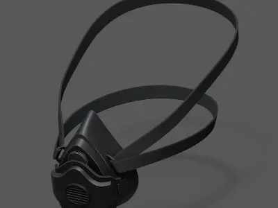 Gas mask helmet 3d safety isolated fantasy human futuristic  Low-poly 3D model