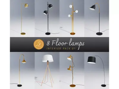 Floor Lamps Interior Pack N1 3D model