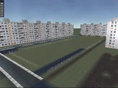 Russian panel house Low-poly 3D model