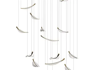 LEAF LED CHANDELIER Low-poly 3D model