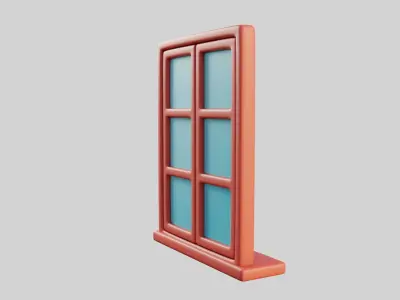 Cartoon Window 8a 3D model