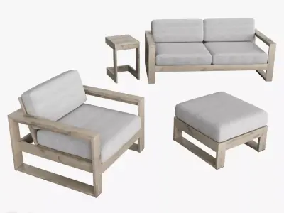 Portside Lounge Set by West Elm 3D model