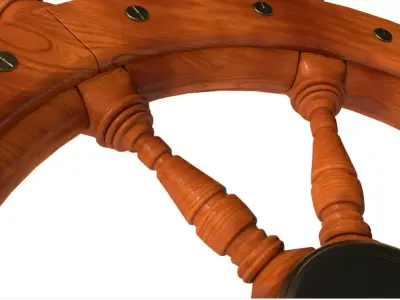 Wooden Helm Wheel 3D model