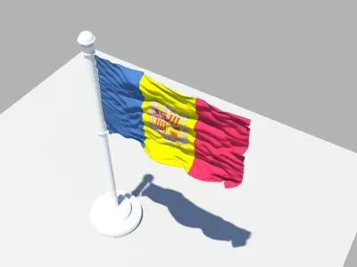 Andorra Flag 3D model