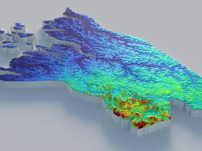 Guinea Bissau Terrain Country 3D model