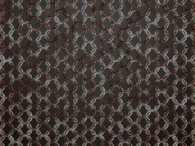 Rusty Round Iron Chainmail PBR Seamless Texture
