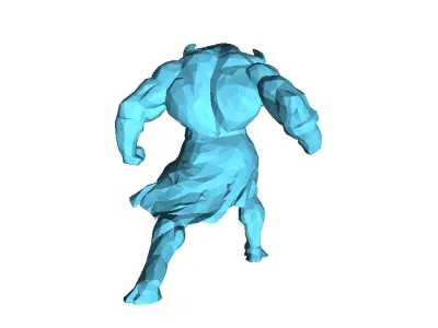 Buffalo Warrior Low Poly 3D print model