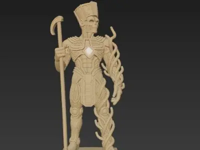 Ancient Guardian Spiritual Pharaoh Skeleton Statue  3D model