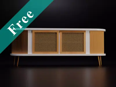 Mid-Century Modern Buffet Cabinet Free 3D model