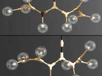Golden Branches Pendant Light 2 3D model