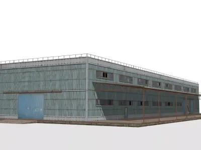 metal building Low-poly 3D model
