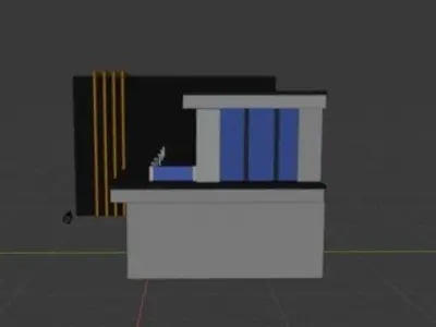 Low Poly Hi-Tech House Low-poly 3D model