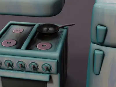 Kitchen asset Low-poly 3D model