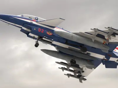  Modern Tandem Fighter Aircraft Chengdu J10 Rigged 