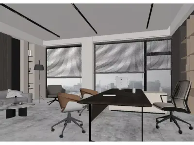 Modern Minimalist Office 3D model