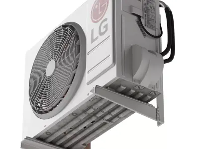 Outdoor unit of LG air conditioner Low-poly 3D model