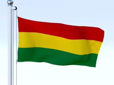 Animated Bolivia Flag Low-poly 3D model