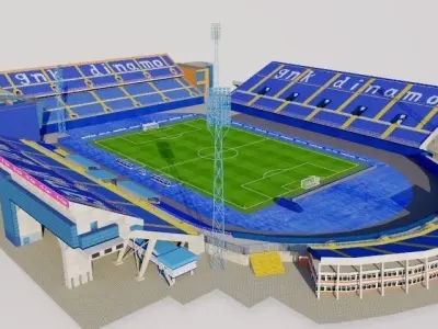 Stadion Maksimir - Zagreb Croatia Low-poly 3D model