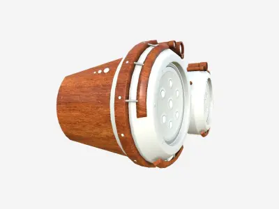 SciFi Glasses G09 White Wood - Character Design Fashion Low-poly 3D model