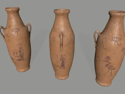 vase set greek vases Low-poly 3D model