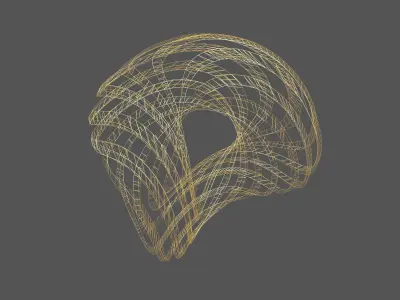 Abstract Ring Sphere v2 001 Low-poly 3D model