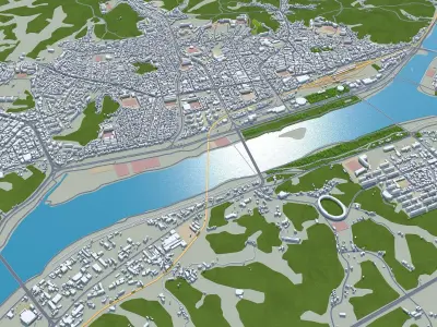 Andong South Korea Low-poly 3D model