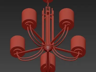 Possini Euro Melody 26 34 Wide Brushed Nickel Chandelier 3D model