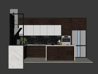 Azhome Studio KITCHEN 3dmodel - Vray material 3D model