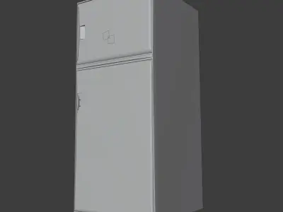 Creme white 90s Refrigerator Low-poly 3D model