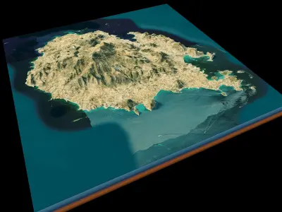 Paros island full 3d model terrain 3D model