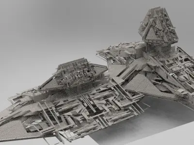 Ra Has Returned Sci-Fi City Tower ruin 3 3D model