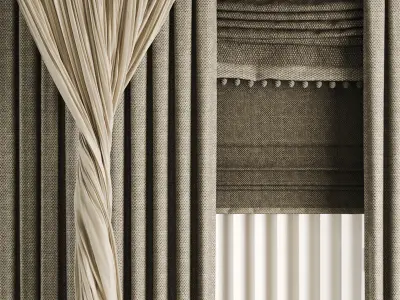 Silk and Cotton Curtain Low-poly 3D model