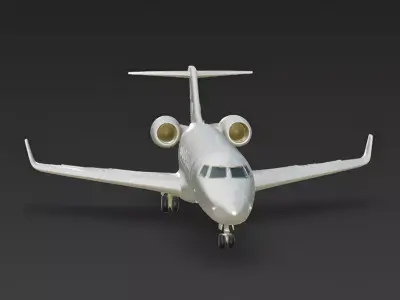 Pearl Aurora Futuristic Luxury Private Jet Low-poly 3D model