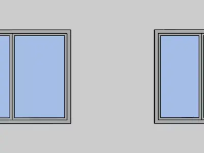 Modern Sliding Window  Minimal Frame  2 Sizes 120x120 120x150 cm Low-poly 3D model