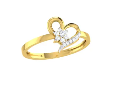 Solitaire Women Engagement Band Ring 3D print model 5
