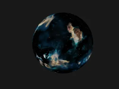 HDRI Panoramic Sky - VR 360 starfield extreme space environment Low-poly 3D model