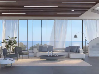 modern cool livingroom 3D model