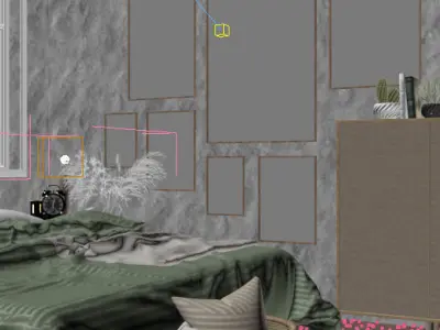 Realistic Bed Room 3D model