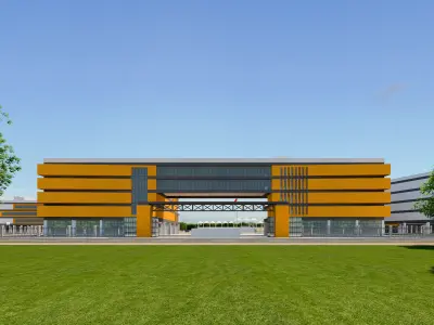 3D Campus School Buildings Set  003 3D model