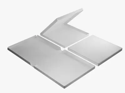 14-inch Pizza Boxes White Paper Mockup 3D Model Pack